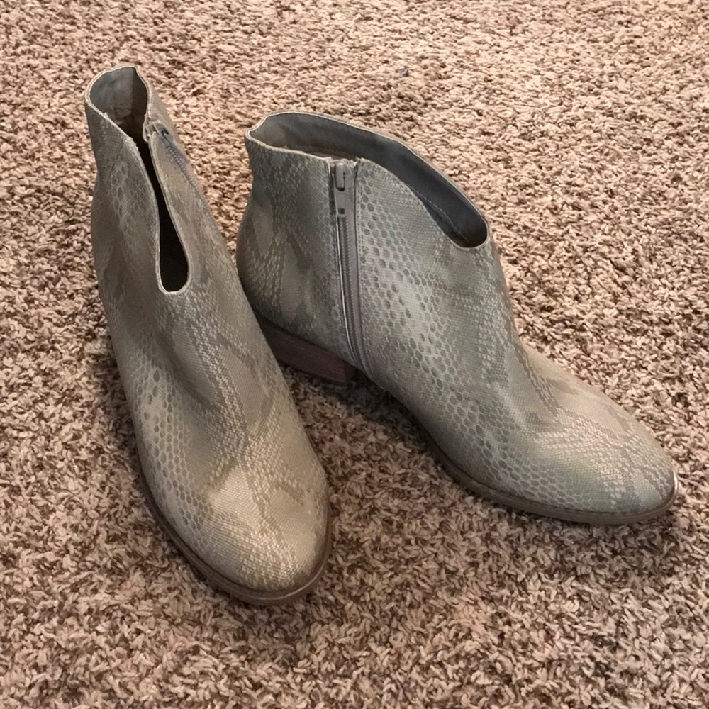 Snakeskin Print Ankle Booties